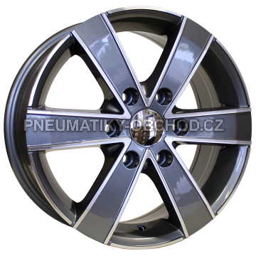 Alu kola Racing Line BK474, 18x8 6x120 ET50, šedivá + leštění (zátěžová)