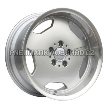 Alu kola Racing Line BK632, 17x7.5 5x112 ET35, stříbrná + leštěný límec