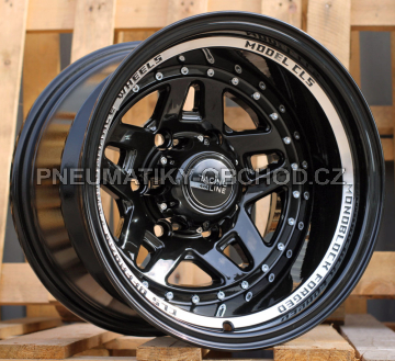 Alu kola Racing Line BK936, 15x10 5x139.7 ET-44, černá + leštění (zátěžová)