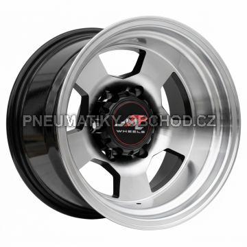 Alu kola Racing Line BY472, 15x12 6x139.7 ET-78, černá + leštění (zátěžová)