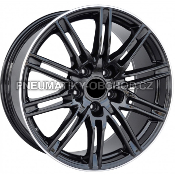 Alu kola Racing Line BY476, 21x10 5x130 ET50, černá + leštěný límec (zátěžová)