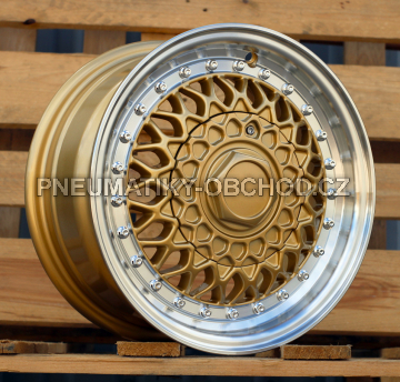 Alu kola Racing Line BY479, 13x6 8x100 ET30, bronzová + leštěný límec