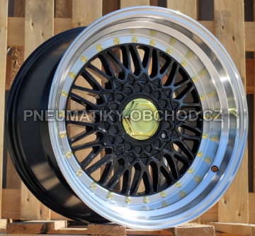 Alu kola Racing Line BY479, 17x7.5 10x112 ET35, černá + leštěný límec