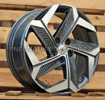 Alu kola Racing Line D1926, 18x7.5 5x114.3 ET51, šedivá + leštění