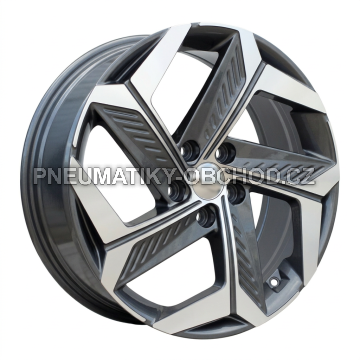 Alu kola Racing Line D1926, 18x7.5 5x114.3 ET51, šedivá + leštění