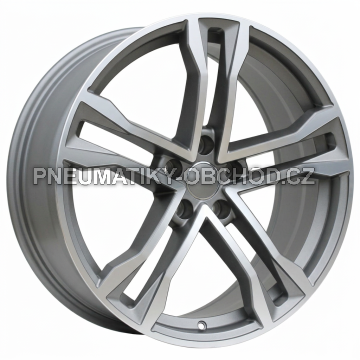 Alu kola Racing Line D5520, 19x8.5 5x112 ET35, šedivá matná + leštění