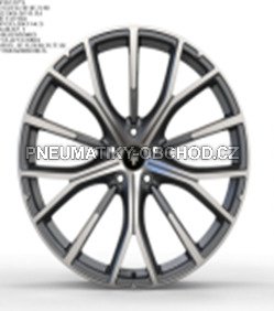 Alu kola Racing Line FB1573, 21x10 5x114.3 ET42, šedivá matná + leštění (zátěžová)