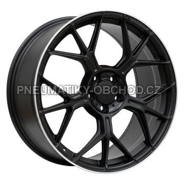 Alu kola Racing Line FBX120, 19x8.5 5x112 ET35, černá matná + leštěný límec