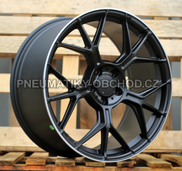 Alu kola Racing Line FBX120, 20x8.5 5x112 ET40, černá matná + leštěný límec