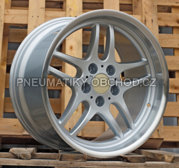 Alu kola Racing Line FBX121, 17x9 5x120 ET25, stříbrná + leštěný límec