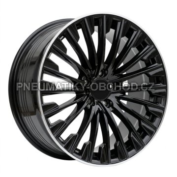 Alu kola Racing Line FBX132, 19x9.5 5x112 ET51, černá + leštěný límec (zátěžová)