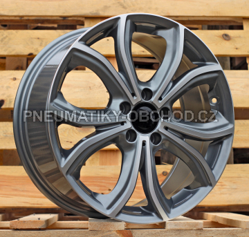 Alu kola Racing Line FBX271, 18x8 5x112 ET43, šedivá + leštění