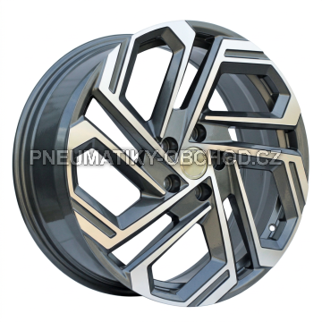Alu kola Racing Line FBX345, 18x7.5 5x114.3 ET51, šedivá + leštění