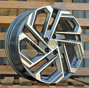 Alu kola Racing Line FBX345, 19x7.5 5x114.3 ET51, šedivá + leštění (zátěžová)