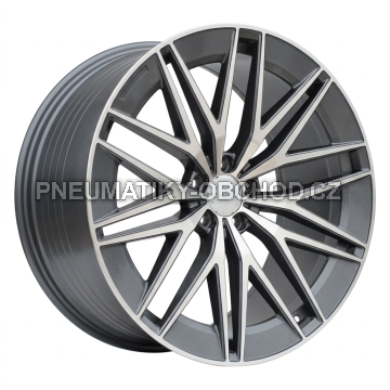 Alu kola Racing Line FBX387, 22x11.5 5x112 ET53, šedivá + leštění (zátěžová)