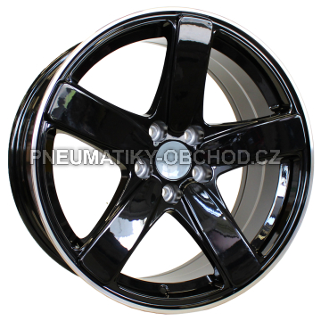 Alu kola Racing Line FE023, 21x10 5x112 ET19, černá + leštěný límec (zátěžová)
