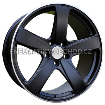 Alu kola Racing Line FE023, 21x10 5x130 ET50, černá matná + leštěný límec (zátěžová)