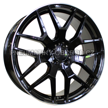 Alu kola Racing Line FE115, 20x8.5 5x112 ET53, černá + leštěný límec