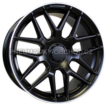 Alu kola Racing Line FE115, 21x10 5x112 ET46, černá matná + leštěný límec (zátěžová)