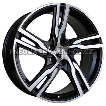 Alu kola Racing Line FE161, 19x8 5x108 ET45, černá matná + leštění