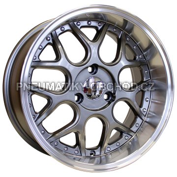 Alu kola Racing Line FR762, 17x8.5 3x112 ET20, šedivá + leštěný límec