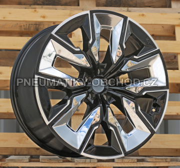Alu kola Racing Line H3447F, 21x10.5 5x112 ET44, černá + leštění (zátěžová)