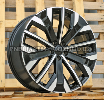 Alu kola Racing Line H3460F, 21x9 5x108 ET38.5, černá + leštění (zátěžová)