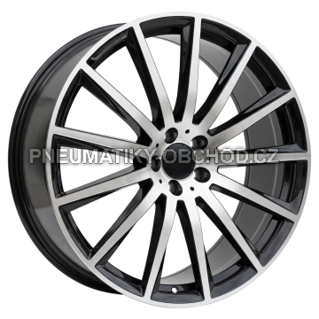 Alu kola Racing Line H3524F, 22x11.5 5x112 ET47, černá + leštění (zátěžová)