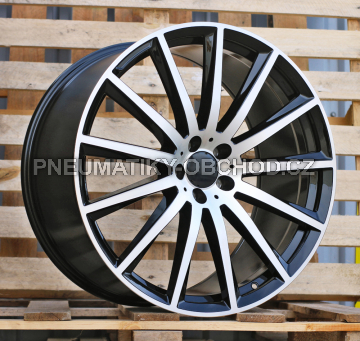 Alu kola Racing Line H3524F, 22x9.5 5x112 ET45, černá + leštění (zátěžová)