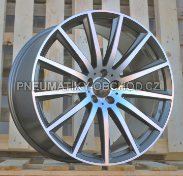 Alu kola Racing Line H3524F, 22x9.5 5x112 ET45, šedivá + leštění (zátěžová)