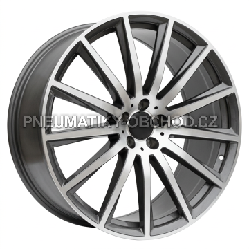 Alu kola Racing Line H3524F, 22x9.5 5x112 ET45, šedivá + leštění (zátěžová)
