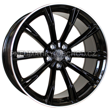 Alu kola Racing Line H5060, 21x9 5x112 ET30, černá + leštěný límec (zátěžová)