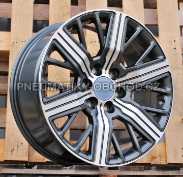 Alu kola Racing Line H965D, 20x8.5 6x139.7 ET25, šedivá + leštění (zátěžová)
