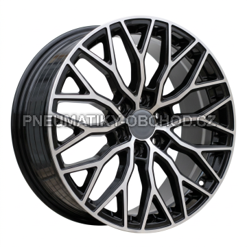 Alu kola Racing Line HF2125, 18x8 6x120 ET50, černá + leštění (zátěžová)