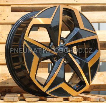 Alu kola Racing Line I5649, 19x7.5 5x112 ET50, černá + měděná barva leštění