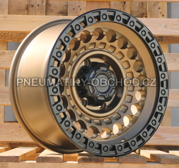 Alu kola Racing Line JT220, 18x9 6x139.7 ET, bronzová + leštěný límec