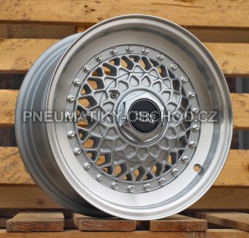 Alu kola Racing Line L1143, 13x6 8x100 ET25, stříbrná + leštěný límec