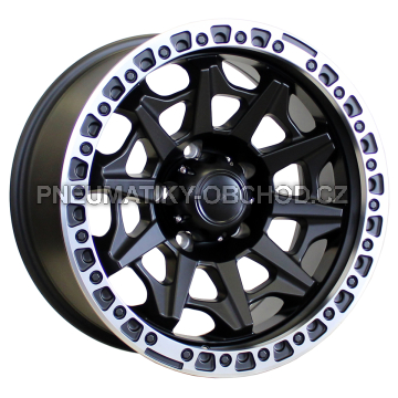 Alu kola Racing Line L2174, 18x9 6x114.3 ET-12, černá matná + leštěný límec