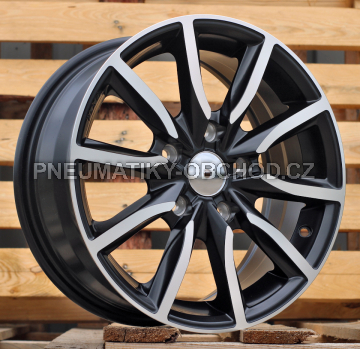 Alu kola Racing Line LU263, 15x6.5 5x114.3 ET40, černá matná + leštění