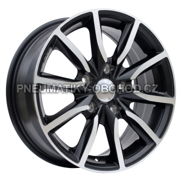 Alu kola Racing Line LU263, 15x6.5 5x114.3 ET40, černá matná + leštění