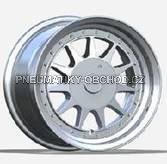 Alu kola Racing Line LU596, 15x7.5 4x100 ET20, stříbrná + leštěný límec