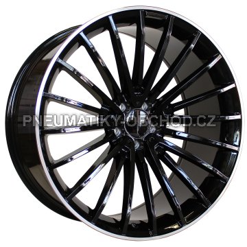 Alu kola Racing Line MR532, 19x8.5 5x112 ET36, černá + leštěný límec (zátěžová)