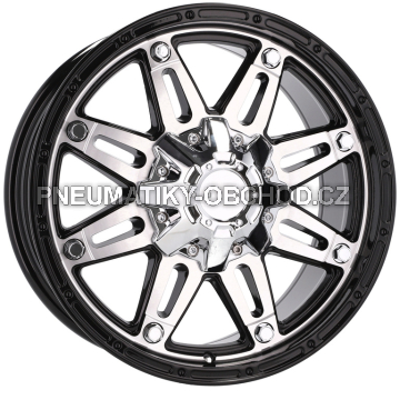 Alu kola Racing Line QC801, 17x8 12x135 ET, černá + leštění