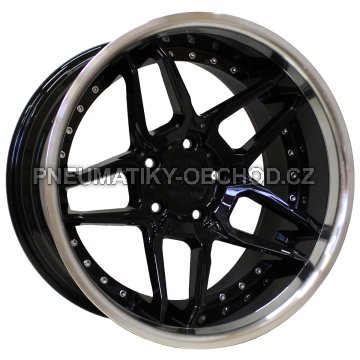 Alu kola Haxer SSA01, 18x8.5 5x120 ET20, černá + leštěný límec
