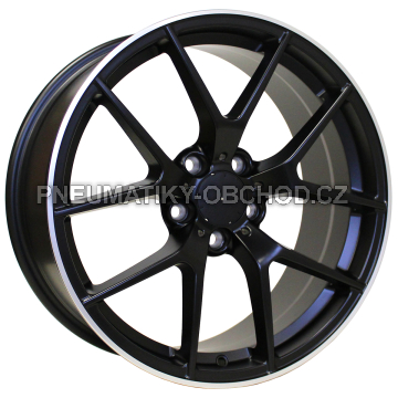 Alu kola Racing Line XE384, 18x8 5x112 ET42, černá matná + leštěný límec