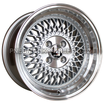 Alu kola Racing Line XF098, 16x8 4x100 ET25, stříbrná + leštění