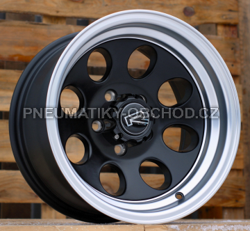 Alu kola Racing Line XF171, 15x8 5x114.3 ET-20, černá matná + leštěný límec (zátěžová)