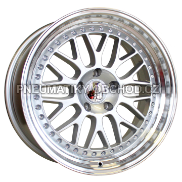 Alu kola Racing Line XFE55, 19x11 5x120 ET25, stříbrná + leštěný límec