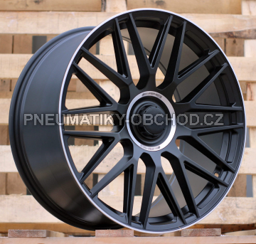 Alu kola Racing Line Y0207, 21x10 5x112 ET35, černá matná + leštěný límec (zátěžová)