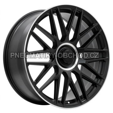 Alu kola Racing Line Y0207, 21x9 5x112 ET30, černá matná + leštěný límec (zátěžová)